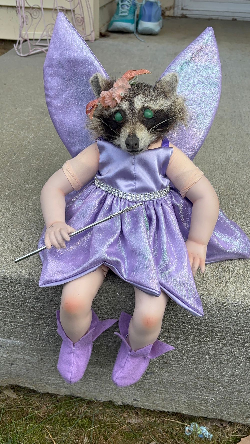 Rin the Raccoon 🦝 Fairy Taxidermy Doll