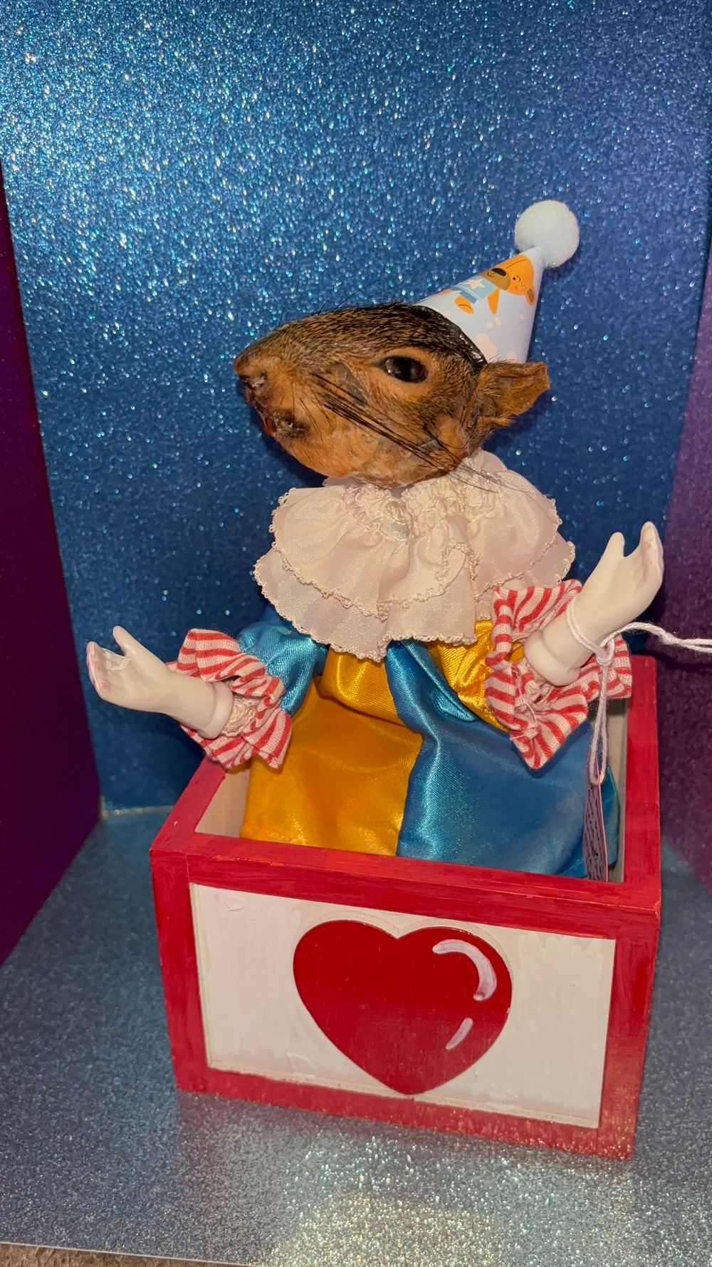 Mummified Northern Red Squirrel 🐿️ Head x Vintage Windup Doll