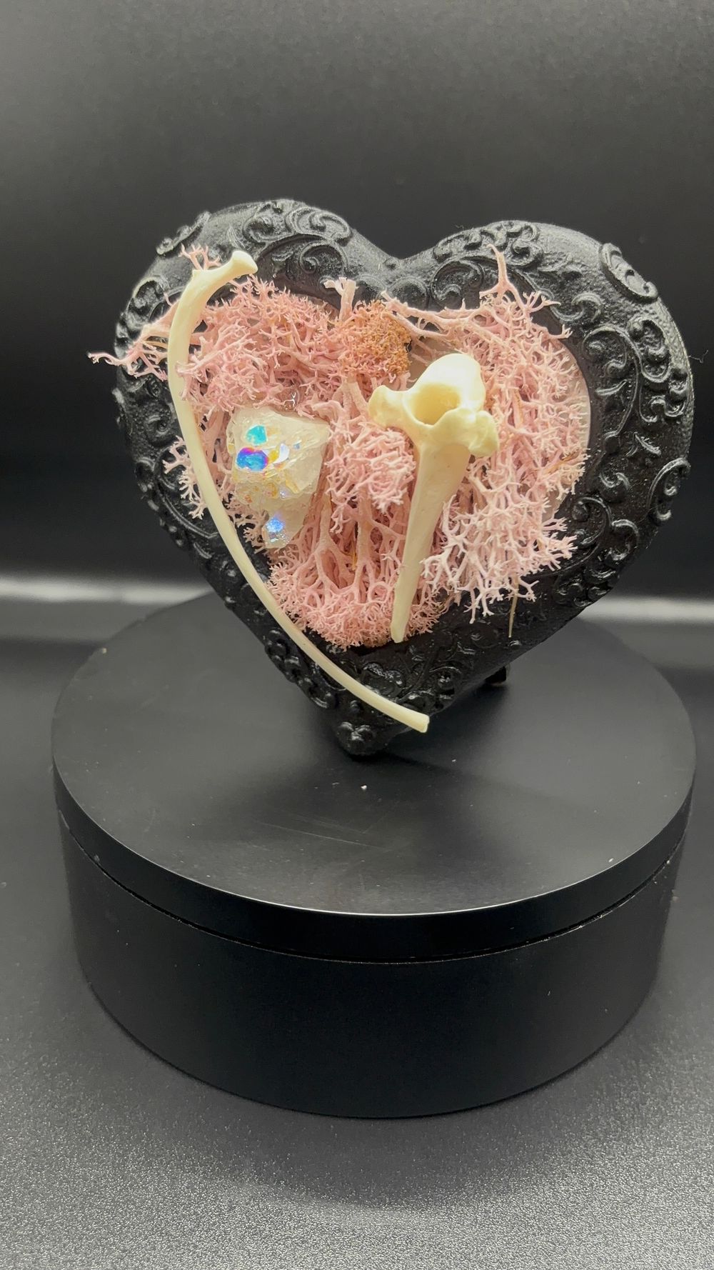 Angel Aura Crystal and Deer Bone Heart Frame 